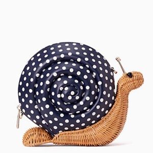 Polka dots dark blue and white Enchanted Forest Wicker Scarlet Snail Kate Spade